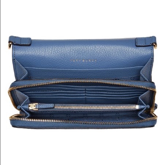 TORY BURCH Wallis Blue Leather Harper Cros… - Picture 3 of 12